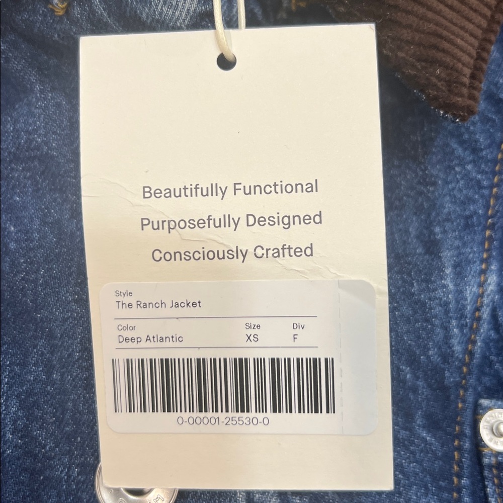 NWT Everlane The Ranch Denim/Jean Jacket with Corduroy Collar - Picture 4 of 6